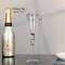 Elegant Crystal Set Wedding Champagne Glasses with Diamond Rhinestone Accents and a Polished Rim - 11 in Tall with Slender Long Stems, 7 oz - Chic Toasting Set for the Bride and Groom